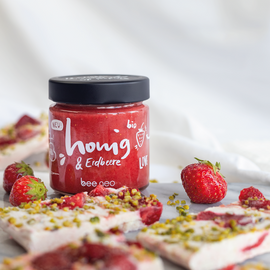 Frozen Joghurt Riegel mit Honig & Erdbeere