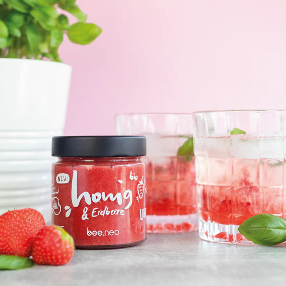 Bio-Honig & Erdbeere, 230g Glas, 100% natürliche Zutaten